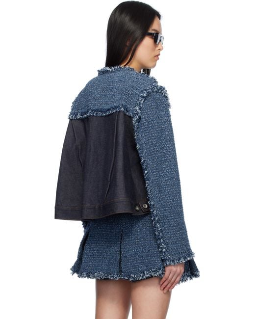 Sacai ブルー Punching Denim ジャケット ブルー | Lyst