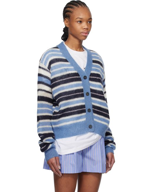 Cardigan Bleu En Mohair À Rayures Marni en coloris Blue