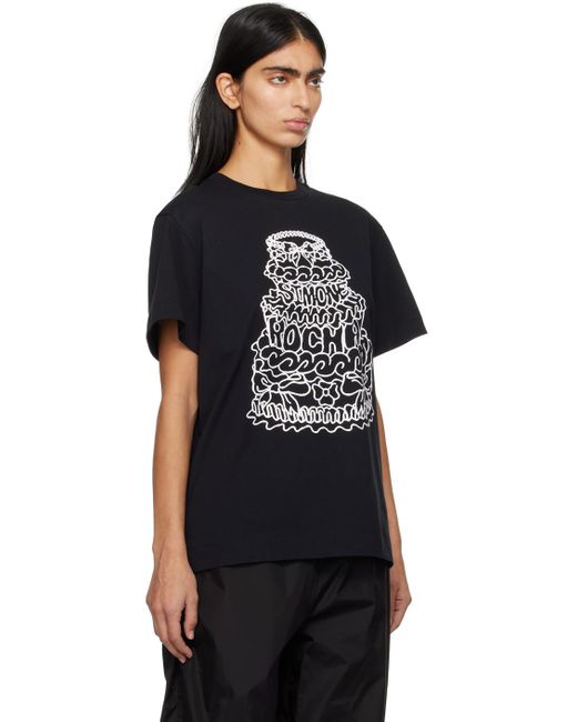 T-shirt noir à image à logo imprimée Simone Rocha en coloris Black