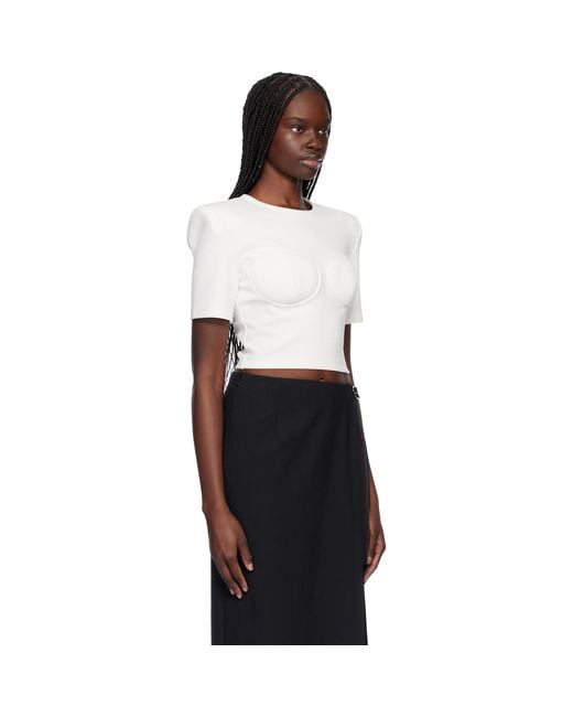 Nensi Dojaka Black Off- Beatrice Bustier T-Shirt