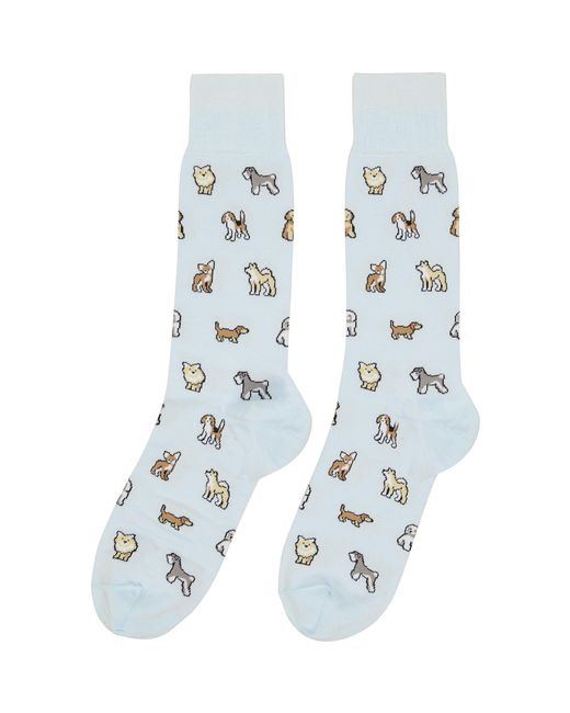 Paul Smith Blue Three-Pack Printed-Graphic Socks for men