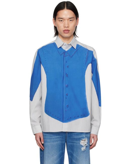 J.W. Anderson Blue Printed Shirt for men