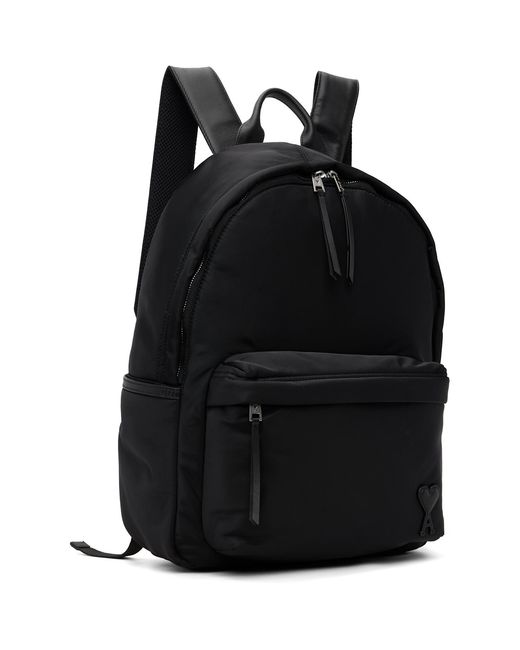 AMI Black Nylon Marcel Backpack for men