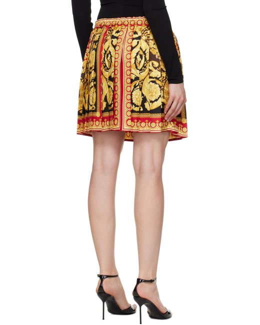 Minijupe De Style Foulard 92 Jaune Et Rouge En Soie À Motif Barocco Versace en coloris Yellow