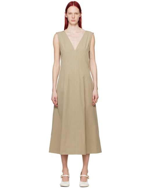 Robe longue à col plongeant Bottega Veneta en coloris Black