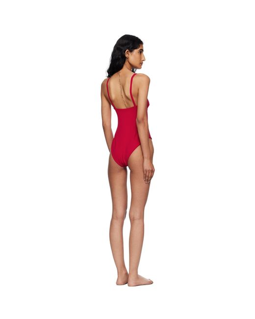 Haight Red Crepe Tamis Swimsuit
