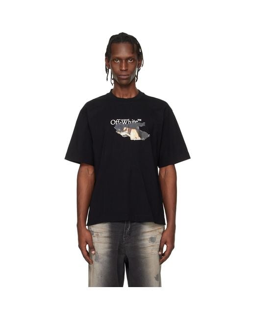 Off-White c/o Virgil Abloh Black Paint Arrow Skate Logo T-Shirt for men