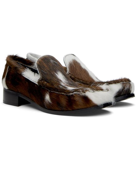 Acne Black Brown & White Leather Loafers