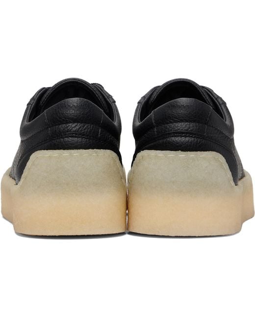 HUGO Black Grained Leather Sneakers for men