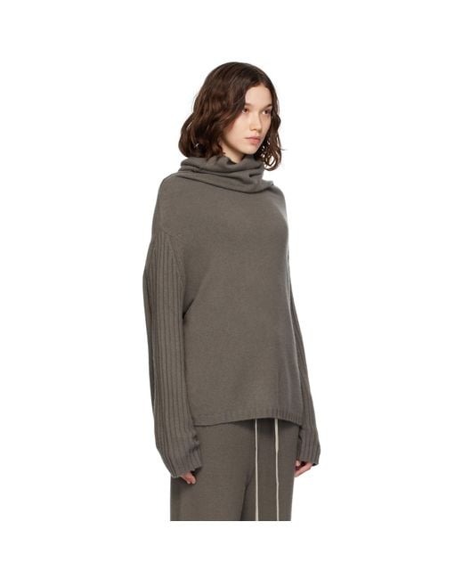 Rick Owens Black Concordians Rasato Cashmere Knit Turtleneck