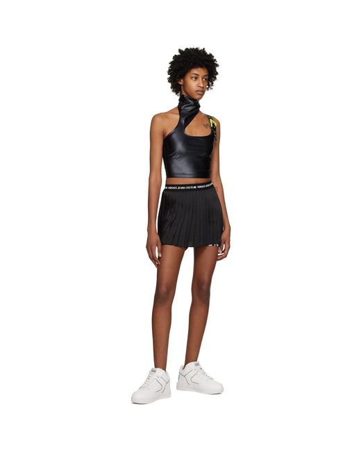 Versace Jeans Couture Black Baroque Buckle Tank Top