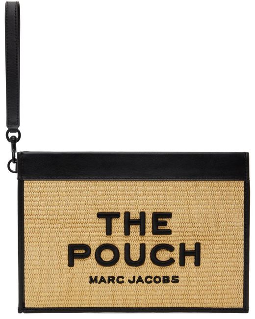 Grande pochette 'the pouch' en paille tissée Marc Jacobs en coloris Black