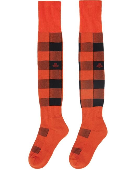 Vivienne Westwood Red Check Socks for men
