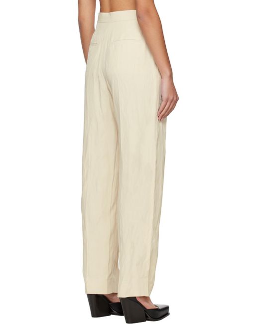 Stella McCartney Natural Off-white Pleated Trousers