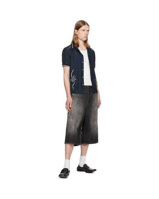 Acne Gray Faded Denim Shorts for men