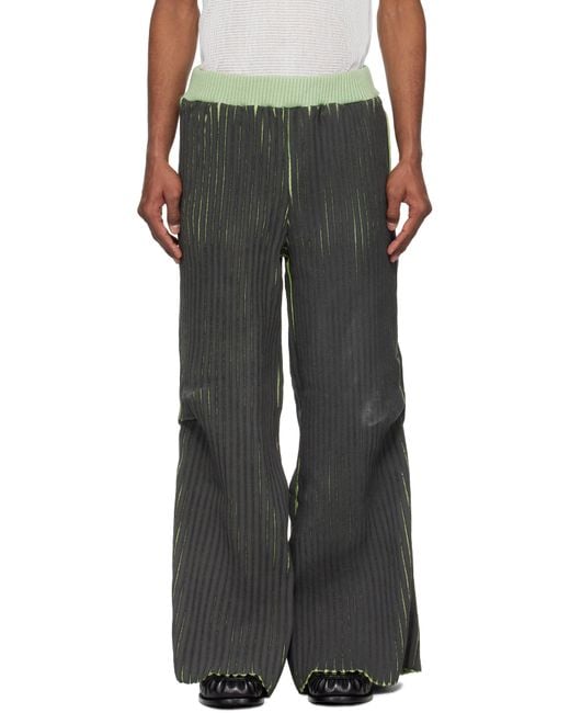 Stanley Raffington Black Warped Ribbed Trousers for men