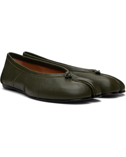 Maison Margiela Green Khaki Tabi Ballerina Flats