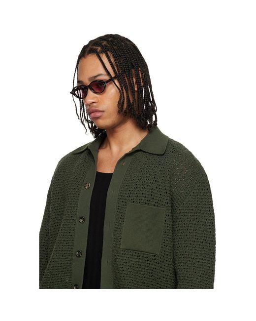 Cutler & Gross Black Gr13 Oval Sunglasses for men