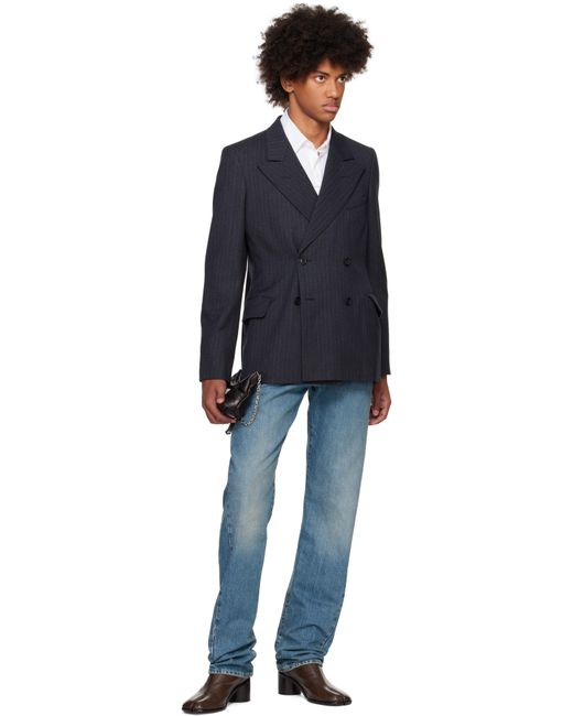 Maison Margiela Black Pinstripe Blazer for men