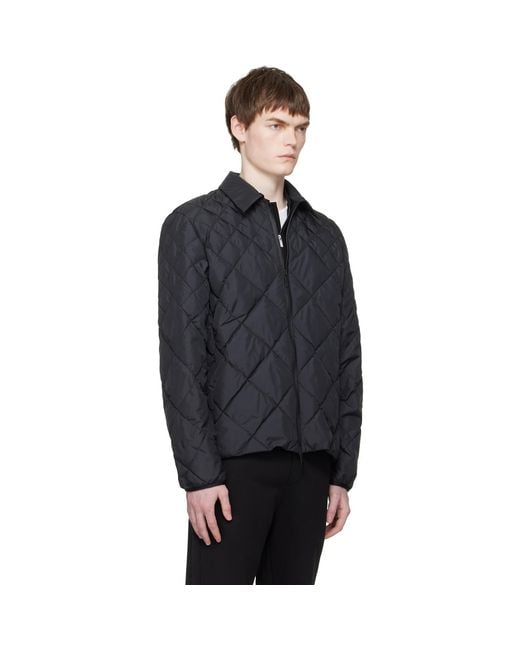 Moncler Black Atria Diamond-Quilted Shirt Down Jacket for men