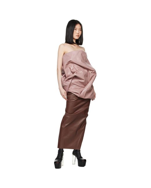 Rick Owens Pink Lido Hun Leather Camisole