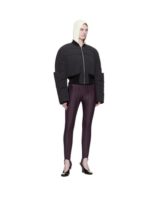 Mugler Blue Burgundy Corseted Leggings