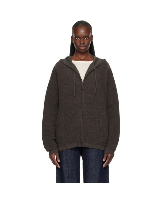 Lauren Manoogian Black Fine Terry Hoodie