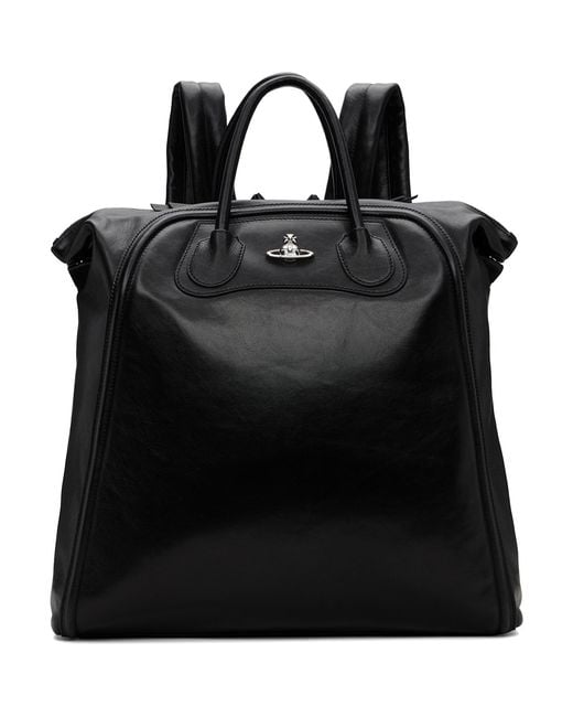 Vivienne Westwood Black Bobby Large Backpack for men