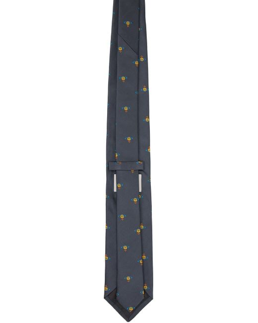 Cravate grise à motif à orbe Vivienne Westwood pour homme en coloris Black