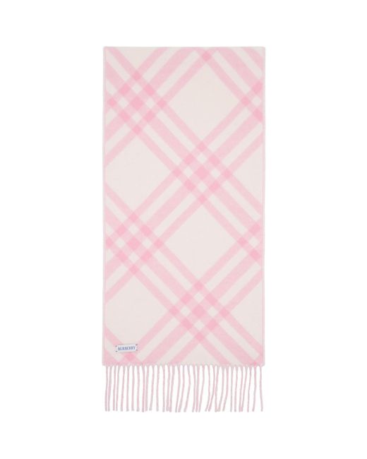 Burberry Pink Check Cashmere Scarf