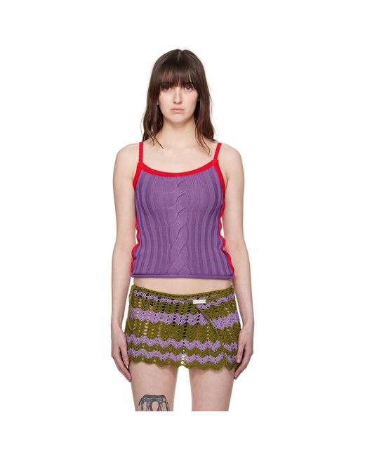 Edward Cuming Purple Cable Tank Top