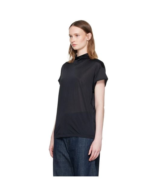 Lemaire Black Short Sleeve Foulard Top