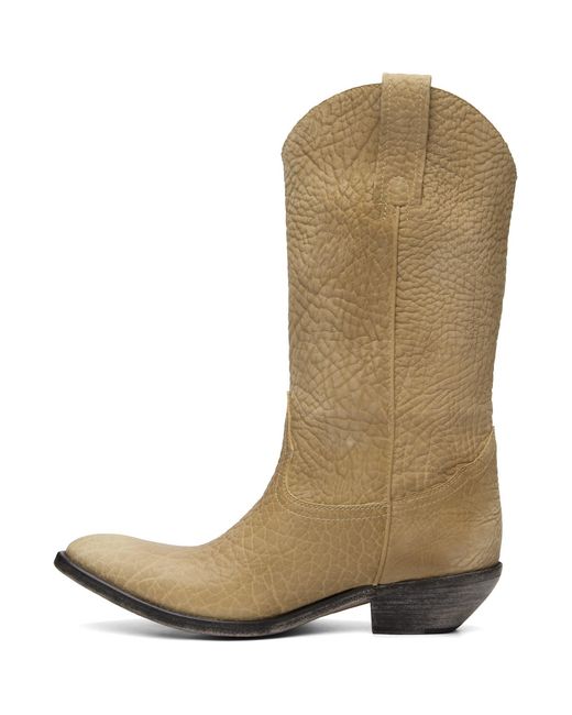Versace Green Houston Leather Texan Boots