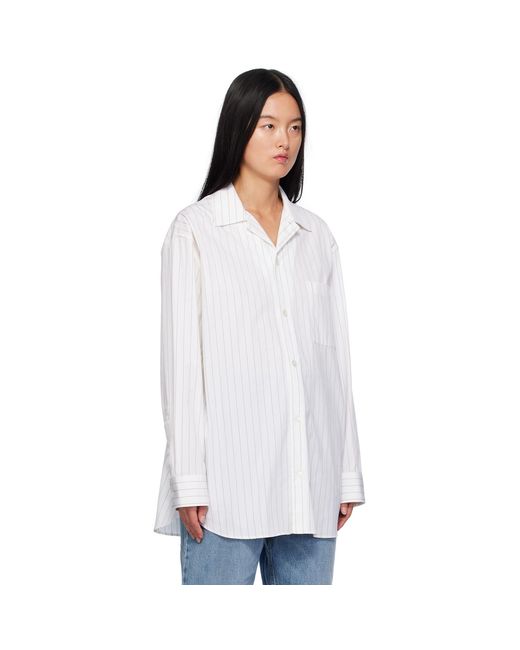 Bottega Veneta White Pinstripe Shirt
