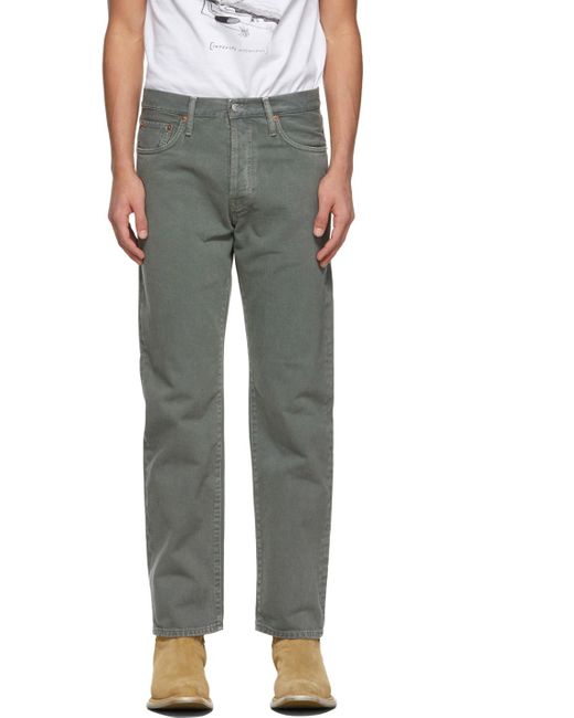 Acne Green Classic Fit Jeans for men
