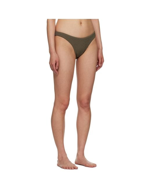 Nanushka Black Khaki Manou Bikini Top