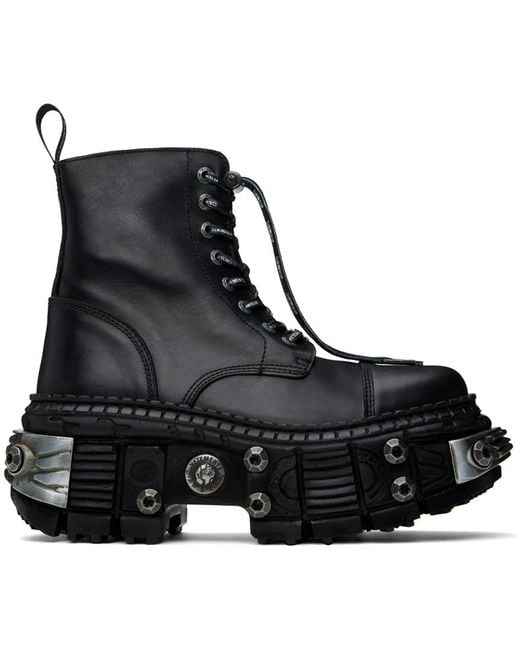 Vetements Black New Rock Edition Destroyer Boots for men