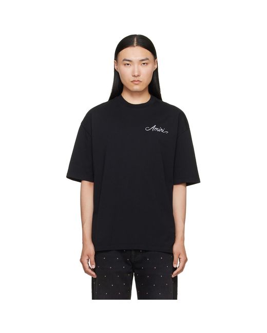 Amiri Black Ma Quad Checkerboard Oversized T-Shirt for men
