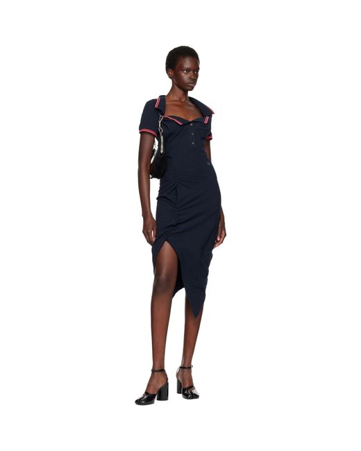 Vivienne Westwood Blue Long Monday Pulling Midi Dress
