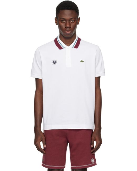 メンズ Lacoste Roland Garrosエディション ホワイト ポロシャツ White