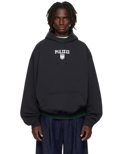 Vetements Blue 'Polizei' Oversized Hoodie for men
