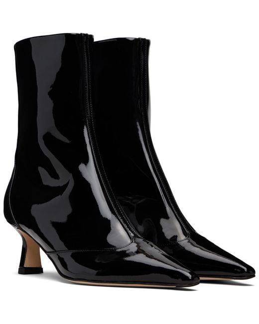 Aeyde Black Sila Patent Leather Boots