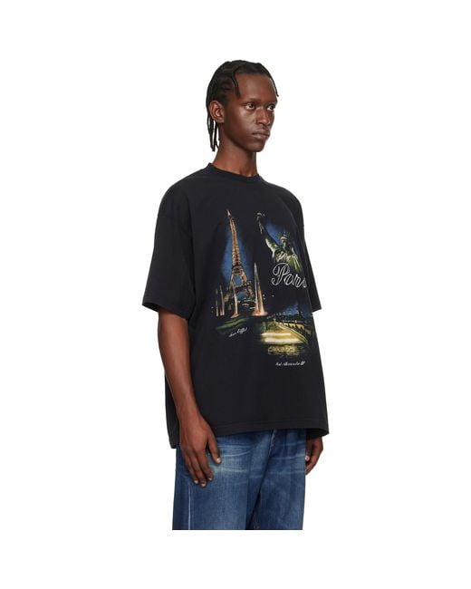 Vetements Black 'Paris' Tourist T-Shirt for men