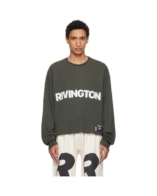 RIVINGTON roi Rebis Black Khaki 'Anti Death' Thermal T-Shirt for men