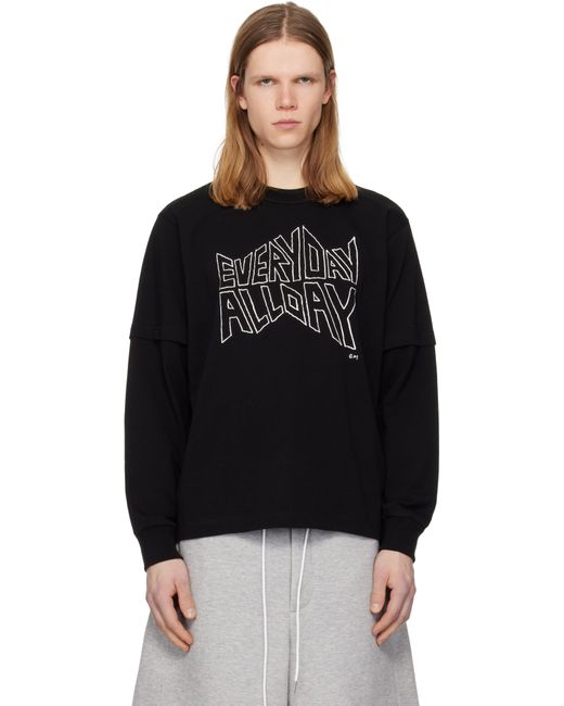 Sacai メンズ ブラック ´Geoff プリント 長袖Tシャツ 【公式通販】