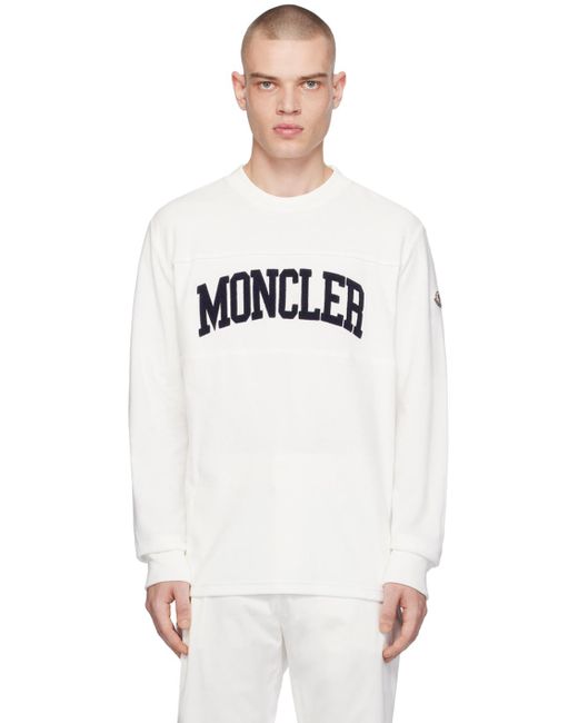 Moncler Black White Embroidered Sweatshirt for men