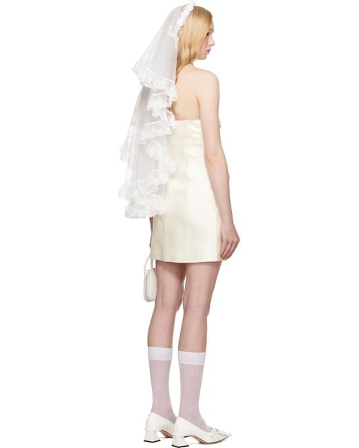 ShuShu/Tong Black Ssense Exclusive Bridal Capsule Bow Pintuck Pleated Minidress