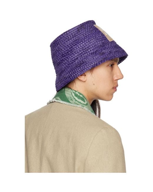 Jacquemus Blue Cappelli Uomo Rafia Viola/Porpora for men