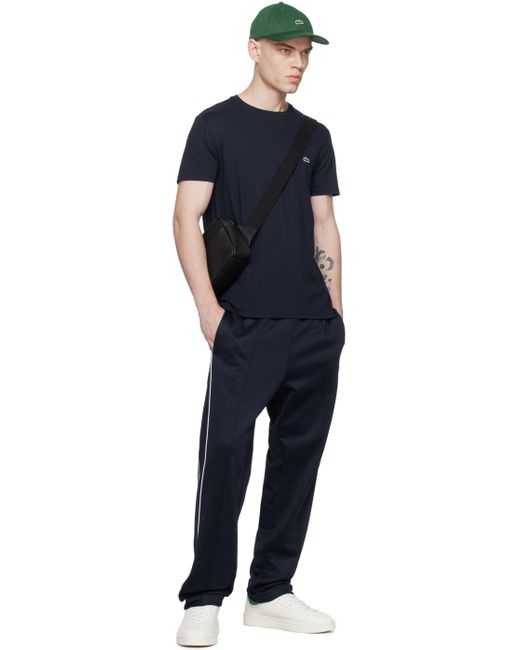 Lacoste Black Classic Piqué Effect Shoulder Bag for men
