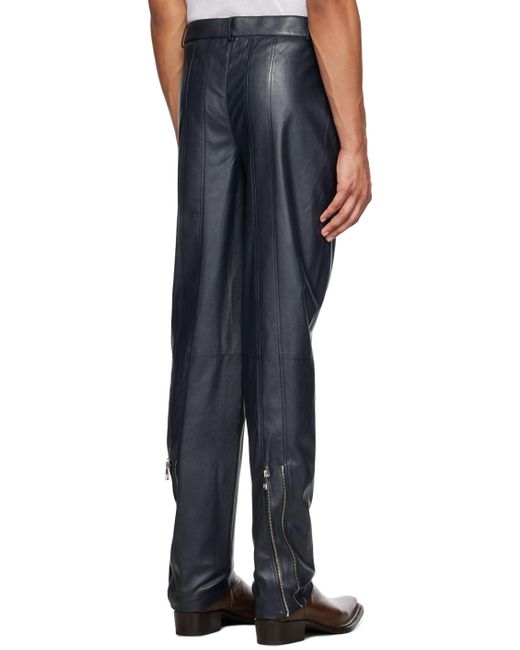 Situationist Black Yaspis Edition Faux-leather Trousers for men